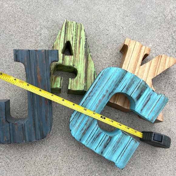 Farmhouse Country Shabby Chic 8” Solid Wood Letters - Picture 3 of 13